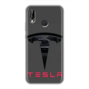 Силіконовий бампер з картинкою машини на Huawei Honor 10 Lite (Logo TESLA)