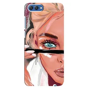 Силіконовый Чохол на Huawei Honor 10, COL-Al00 з картинкой Модных девушек (Дівчина та вії)