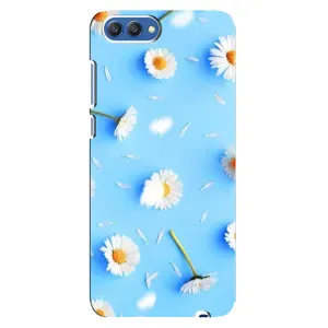 Чехол с Цветами для Huawei Honor 10, COL-Al00 (ромашки на голубом)