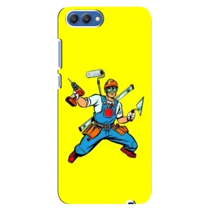 Силиконовый бампер (Работники) на Huawei Honor 10, COL-Al00 (Строитель)