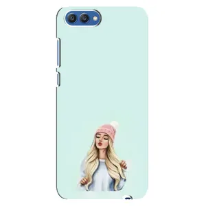 Силіконовый Чохол на Huawei Honor 10, COL-Al00 з картинкой Модных девушек (В шапці)
