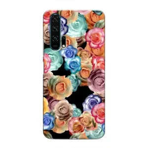 Чехлы с тематикой "ЦВЕТЫ" на Huawei Honor 20 Pro (Цветы на черном)