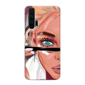Силіконовый Чохол на Huawei Honor 20 Pro з картинкой Модных девушек (Дівчина та вії)