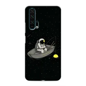 Силиконовый Чехол с принтом "Космонавты" на Huawei Honor 20 Pro (Космонавт на рыбалке)