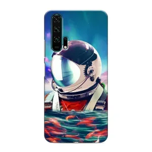 Силіконовый Чохол з принтом "Космонавти" на Huawei Honor 20 Pro (Космонавт у воді)