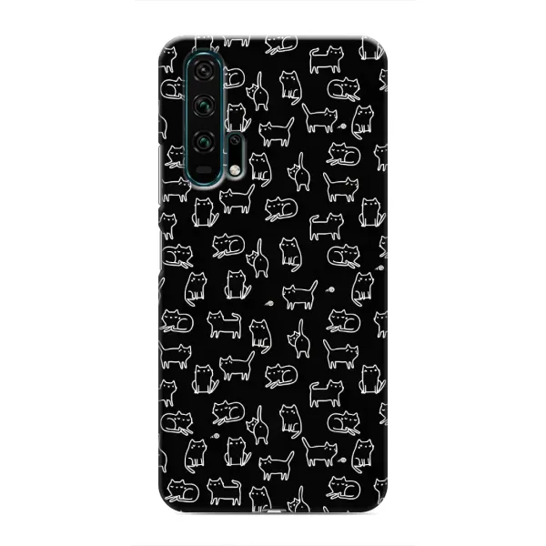 Чехол с рисунком «Котики на черном» для Huawei Honor 20 Pro Чехол с рисунком «Котики на черном» для Huawei Honor 20 Pro