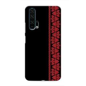 Силиконовый Чехол на Huawei Honor 20 Pro (Красная Вышиванка)