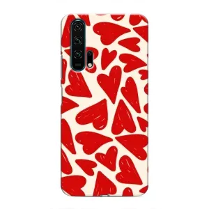 Чохли з тематикою "Маленькі Сердчеки" на Huawei Honor 20 Pro (Червоні сердечки)