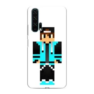 Чехлы для Huawei Honor 20 Pro (Персонажи Майн Крафт) (Мальчик в голубом)