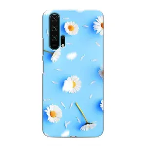 Чехол с Цветами для Huawei Honor 20 Pro (ромашки на голубом)
