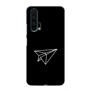 Чехол с картинками на черном фоне для Huawei Honor 20 Pro (Самолетик)