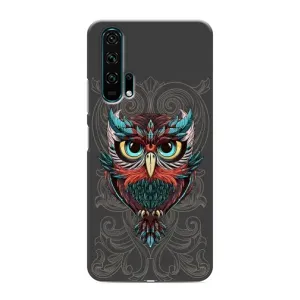 Чохли з принтом СОВИ для Huawei Honor 20 Pro (Сова на сірому)