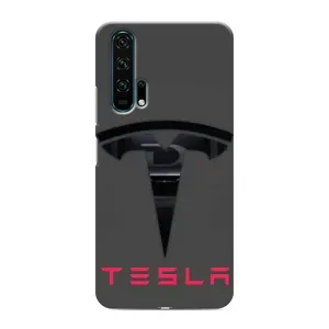Силиконовый бампер с картинкой машины на Huawei Honor 20 Pro (Logo TESLA)