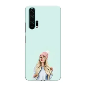 Силіконовый Чохол на Huawei Honor 20 Pro з картинкой Модных девушек (В шапці)