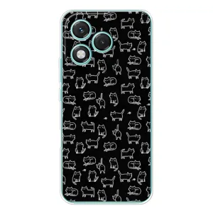 Чохол на тематику: Коти для Huawei Honor 400 Lite (Котики на чорному)
