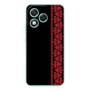 Силиконовый Чехол на Huawei Honor 400 Lite (Красная Вышиванка)