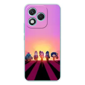 Силиконовый Чехол на Huawei Honor 400 Lite с картинкой Brawl Stars (Персонажи в закате)