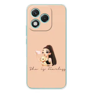 Силіконовый Чохол на Huawei Honor 400 Lite з картинкой Модных девушек (З собакою)