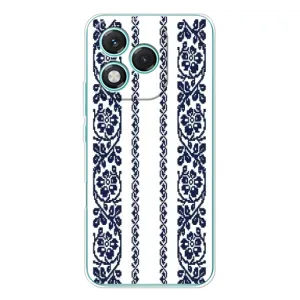 Силиконовый Чехол на Huawei Honor 400 Lite с картинкой Вышиванки (Синяя вышиванка)