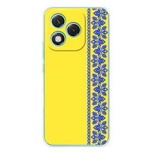 Силиконовый Чехол на Huawei Honor 400 Lite (Вышиванка на желтом)