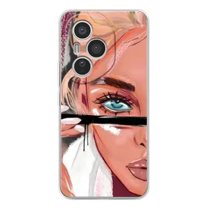 Силиконовый Чехол на Huawei Honor 400 Pro с картинкой Стильных Девушек (Девушка и ресницы)