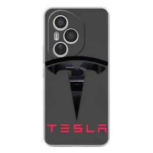 Силіконовий бампер з картинкою машини на Huawei Honor 400 Pro (Logo TESLA)