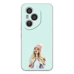 Силіконовый Чохол на Huawei Honor 400 Pro з картинкой Модных девушек (В шапці)