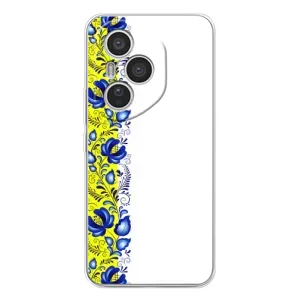 Силиконовый Чехол на Huawei Honor 400 Pro с картинкой Вышиванки (Желто-синяя вышиванка)
