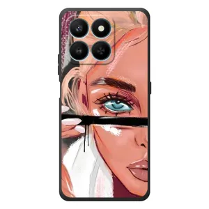 Силіконовый Чохол на Huawei Honor 400 Smart з картинкой Модных девушек (Дівчина та вії)