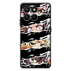 Силіконові чохлі з очіма Anime для Хуавей Хонор 400 Смарт (Очі на чорному)