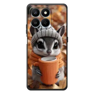 Печатный чехол «Зверята с кофе» для Huawei Honor 400 Smart (Грызунчик с кофе)