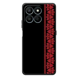 Силиконовый Чехол на Huawei Honor 400 Smart (Красная Вышиванка)
