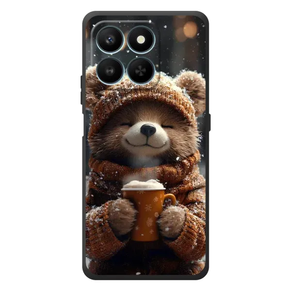 Чехол с рисунком «Медвежонок с кофе» для Huawei Honor 400 Smart