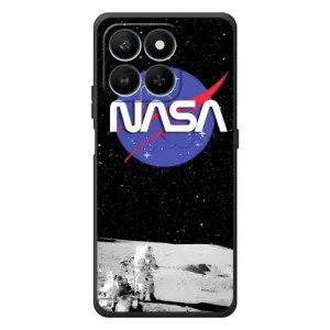 Силиконовый бампер с принтом "Наса" на Huawei Honor 400 Smart (Nasa на луне)