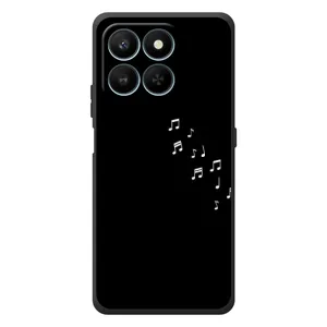 Чехол с картинками на черном фоне для Huawei Honor 400 Smart (Ноты)