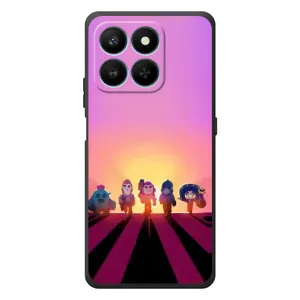Силиконовый Чехол на Huawei Honor 400 Smart с картинкой Brawl Stars (Персонажи в закате)