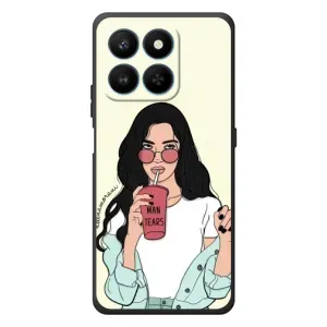 Силіконовый Чохол на Huawei Honor 400 Smart з картинкой Модных девушек (З напоєм)