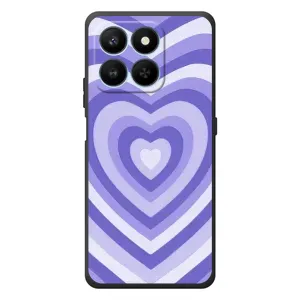 Чехлы с тематикой "Маленькие Сердечки" на Huawei Honor 400 Smart (Сердце фиолет)