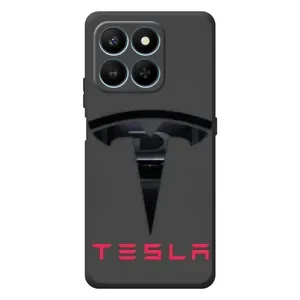 Силиконовый бампер с картинкой машины на Huawei Honor 400 Smart (Logo TESLA)