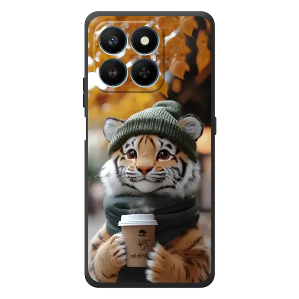 Чехол с рисунком «Тигр с кофе» для Huawei Honor 400 Smart