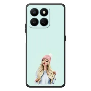 Силіконовый Чохол на Huawei Honor 400 Smart з картинкой Модных девушек (В шапці)