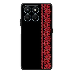 Силиконовый Чехол на Huawei Honor 400 Smart с картинкой Вышиванки (Вышиванка на черном)