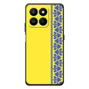 Силиконовый Чехол на Huawei Honor 400 Smart (Вышиванка на желтом)