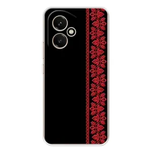 Силиконовый Чехол на Huawei Honor 400 (Красная Вышиванка)