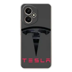 Силиконовый бампер с картинкой машины на Huawei Honor 400 (Logo TESLA)