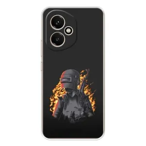 Силиконовый чехол с картинкой "Герой Pubg" на Huawei Honor 400 (В огне)