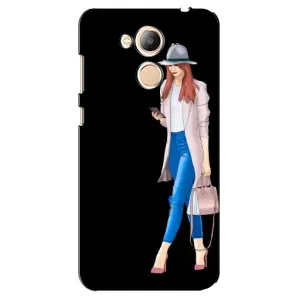 Чехол с картинкой Модные Девчонки Huawei Honor 6c Pro (Девушка со смартфоном)