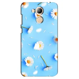 Чохол з Квітами для Huawei Honor 6c Pro (ромашки на блакитному)