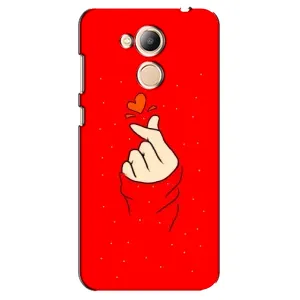 Чехлы (Знак сердечка) на Huawei Honor 6c Pro (Сердце на красном)