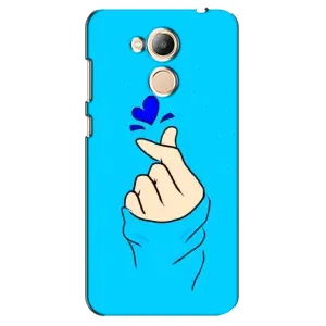 Чехлы (Знак сердечка) на Huawei Honor 6c Pro (Сердце на синем)